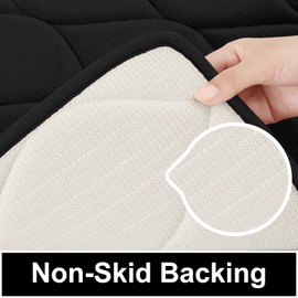 Colorxy Memory Foam Bath Mat Set, Non Slip Super Water Absorption Soft Bathroom Rugs, Thick, Dry Fast, Machine Washable for Bathroom Floor Mat, 32''x20''+24''x20'', Black