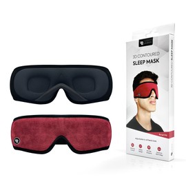 Rugoes 100% Blackout Sleep Mask with Adjustable Nose Flap with a Soft Suede Front, Perfect for Side Sleepers with 3D Contoured Cup (Burgundy)