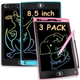 3 Packs LCD Writing Tablet for Kids Toys, 8.5inch Doodle Board Drawing Pads for 2 3 4 5 6 7 8 Years Old Boys Girls Gifts, Toddlers Travel Game Toys Scribble Boards, Pink+Blue+Black