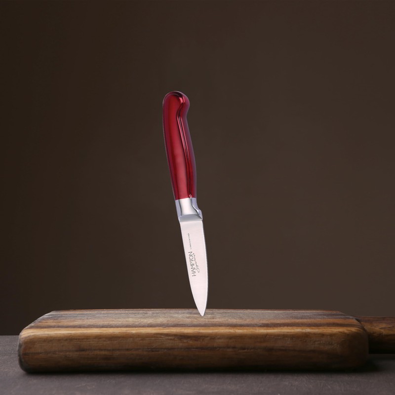 Hampton Forge Red Rorik 3.5" Paring Knife/Clear Blade Guard, 0.25