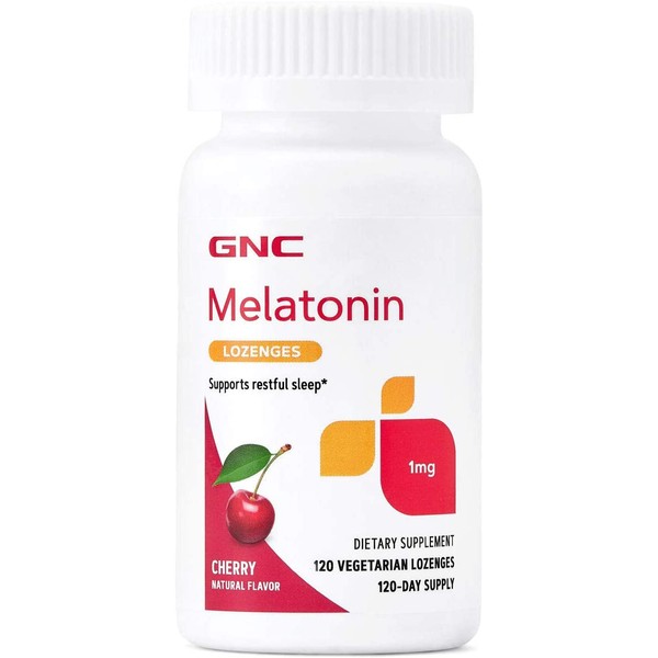 GNC Melatonin 1mg - Cherry, 120 Lozenges, Supports Restful Sleep
