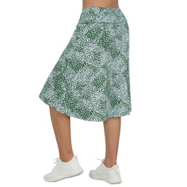 beroy Women Athletic Skirts Mid Length,Women Casual Skirt with 3 Pockets(XXL Green dot)