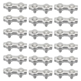 18pcs M2 Duplex Wire Rope Clip Cable Clamps Stainless Steel Duplex 2‑Post Cable Clamp