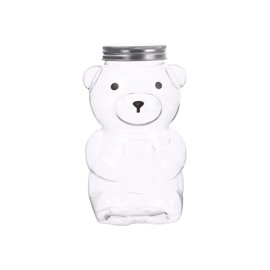 Lassos Boutique Set of 12 Bear-Shaped Plastic Jar Empty Bear Bottle Large Capacity Candy Milk Tea Drinks Container for Making Candy Gifts DIY Decoration Favors (17 oz)