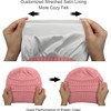 Womens Winter Warm Knitted Hat Satin Silk Lined Knit Chunky