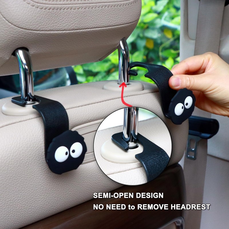 MaPctSy Car Seat Headrest Hook Soot Sprite Plush Auto Hooks