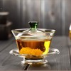 Woonsoon Chinese Glass Gaiwan Traditional Kongfu Tea Cup 170ml,Classic Tea