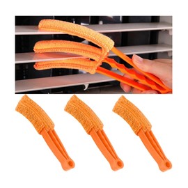 KHGUZ 3PCS Mini Duster for Car Air Vent, Automotive Air Conditioner Cleaner and Brush, Vehicle Blind Dust Cleaning Tool for Keyboard, Window, Shutter, Universal for SUV, Truck, RV（Orange）