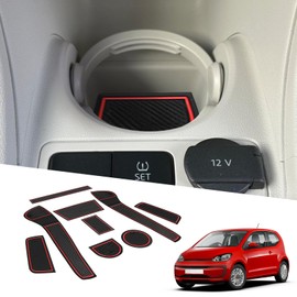 BIXUAN BIXUAN kompatibel mit VW UP SEAT MII Skoda Citigo 2013C2023 Antirutschmatten Mittelkonsole Armlehne Gummimatten,Getr?nkehalter Matte, Bedienungslanze rutschfeste Trnaht 9 Stck Matten