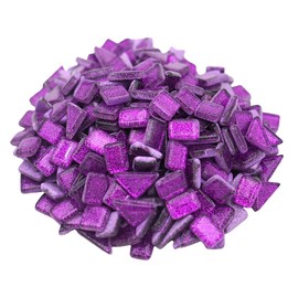 Yuvori 1.1 lbs Glitter Crystal Irregular Mosaic Tiles, Kids & Adults, Modern Style, Bright Colors, DIY for Bathrooms, Living Rooms, Kitchens, Balconies, (Purple)