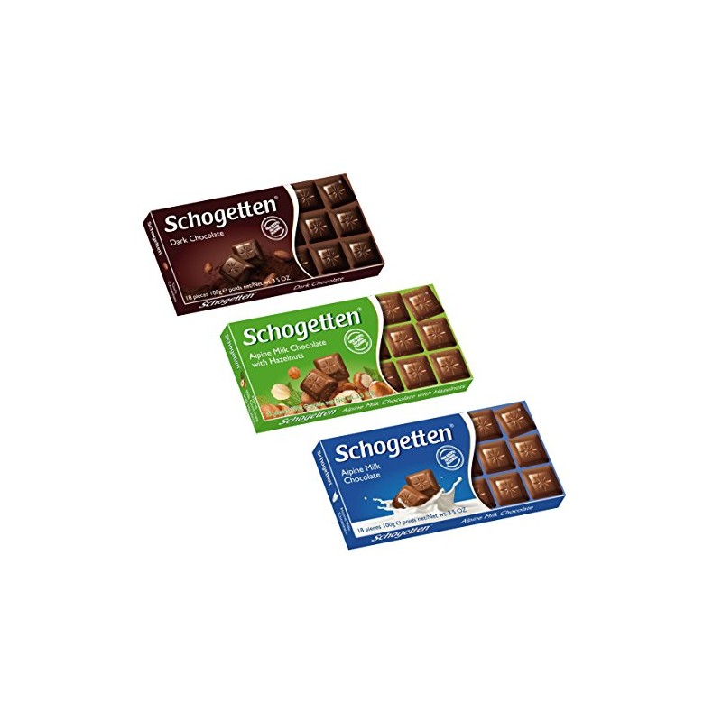 Schogetten German Assorted Chocolates, Variety Pack (Bundle of 3 chocolates)