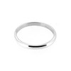 2mm x 1mm Sterling Silver D Shaped Wedding Band Ring