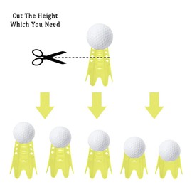 Exqufood 10Pcs Golf Mat Tees,Golf Simulator Tees,Practice Golf Tees for Driving Range,Home Golf Tees for Golf Training,Yellow L