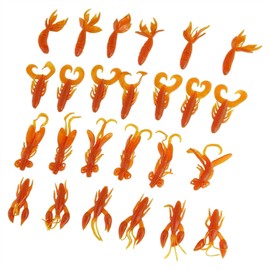 25pcs Soft Fishing Lure, Lobster Bait Crayfish Lure Shrimp Bait Artificial Lure Swimbait Soft Shrimp Bait Lure Lobster Claw Artificial Lure Swimbait Soft Plastic Fishing Baits(Orange)