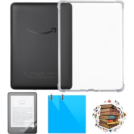4 in 1 Clear Case with 2 Matte Screen Protector and 50 Sticker for Kindle Paperwhite 11th Gen 2021 & Signature Edition (6.8"),【Anti Glare】【All-Around Protection】【Light Weight】