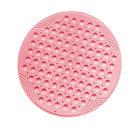 VSUSN Non-Slip Shower Mat, 55 cm Round Non-Slip Mat Shower with Suction Cups, Machine Washable, Anti-Drop Non-Slip Mat, Pink