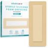 ViveCare Silicone Foam Dressing 4x10 with Border Adhesive - Bed