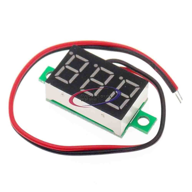 5pcs Voltage Meter 2 Wire 0.28 inch Mini Digital Voltmeter