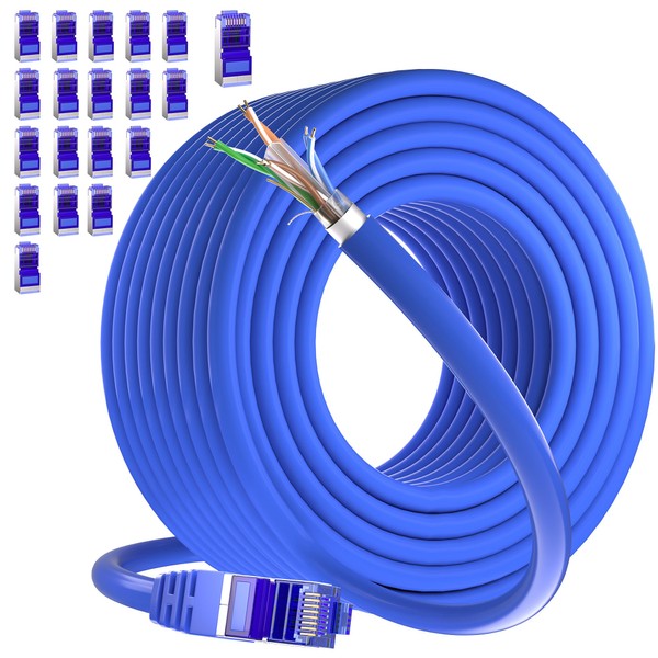 Outdoor Ethernet Cable 328ft (100m), Cat 6 FTP Shielded Ethernet