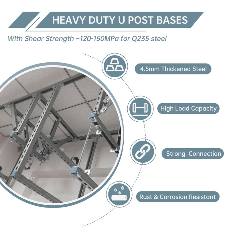 LAICCUM 4 Pack Strut Post Bases for Single Channel 1
