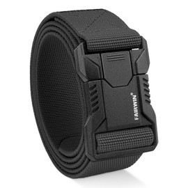 FAIRWIN Tactical Belt Men, 1.5" Stretch Nylon Web Military Hiking Rigger Work Belts with Quick-Release Seatbelt Buckle