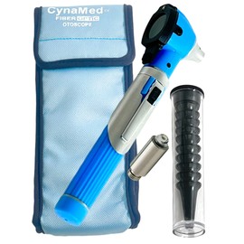 Cynamed Mini Otoscope Set-Pocket Size, Fiber Optic Otoscope Diagnostic Ear Care Tool-Pocket Otoscope (Light Blue)