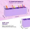 Jetec Acrylic Pen Holder 6 Compartments Pencil Holder Stationery Organizer