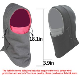 Tahbilk Balaclava Fleece Hood,Heavyweight Cold Weather Winter Motorcycle,Windproof Ski Mask,Ski&Snowboard Gear