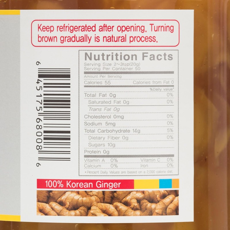 [OTTOGI] Honey Ginger Tea 35oz (1kg), Traditional Korean Tea Concentrate