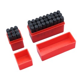 NUOBESTY 36pcs Carbon Steel Letter and Number Punch Set Stamping Tool for Leather Crafting Stamp Dies Storage Box for Personalization and Logo Marking