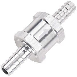 DAVRPES 6mm 1/4" Fuel Check Valve One Way Inline Non Return Diesel Gasoline Silver(6mm OD)