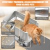 Stainless Steel Litter Box,High Sided Enclosed Cat Litter Boxes with