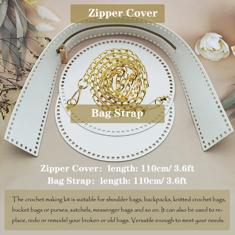 Yayatty Bag Base for Crochet, 6 Pieces DIY PU Leather
