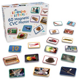 60 Magnetic CVC Photo Objects by Learning Letters. Real-Life Images That depict Words That Follow CVC Patterns. Color-Coded by Short Vowel Sound. Manipulatives for Phonics and Vocabulary Development.