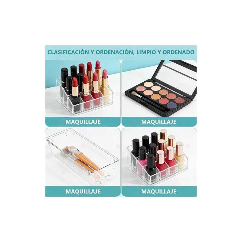 Organizador De Cajones Joyas Maquillaje 28 Pzas De Plástico