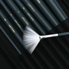 Artina Paint Brush Set Amsterdam - 17 Piece Brush Set with Bag in Black - Brush Holder for Painting Brushes Acrylic Paints & More - Painting Brush Set Large with Case