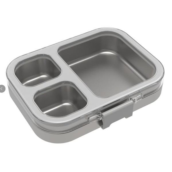 HOMEKOL Adult Lunch Box, 3 Compartment Food Container with Utensils,