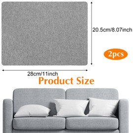 2Pcs Repair Patch, 8×11Inch, Couch Patches Repair Fabric, Self-Adhesive Couch Repairs Patch with Strong Glue for Sofa Tents Bags Car Seats Furniture, Dark Grey