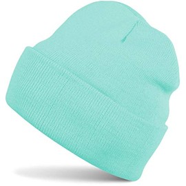 styleBREAKER Children's Beanie Hat with Wide Brim, Fine Knit Double-Layered Hat, Children's Hat 2-5 Years 04024030, Colour:Mint