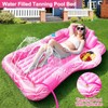 Inflatable Tanning Pool Lounger Float with Sprinkler, 72" x 47"