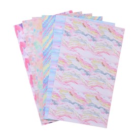 VILLFUL 6PCS Faux Leather Sheets Set for DIY Crafts Herringbone Pattern Multi-Color Synthetic Leather for Handmade Projects and Sewing