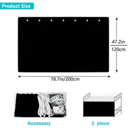 NKM Bottom bunk Bed Curtain 200 * 120cm,bunkbed Curtains for The Bottom bunk,Dorm Blackout Bed Curtains with Black Shading Coating for Students Single Sleeper