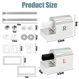 Spetsbst Pack of 2 Universal Toilet Seat Brackets, Toilet Seat Fixing Hinges Zinc Alloy Toilet Seat Hinges with Complete Accessories, Soft-Close Toilet Seat Metal Hinges Toilet Seats