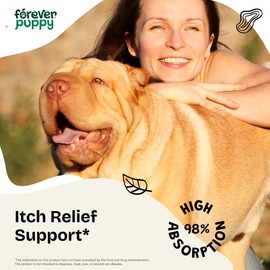 Forever Puppy Stinging Nettle Leaf for Dogs - Itchy Skin Relief for All Breeds & Sizes - Liquid Dog Food Supplements for Irritation & Itching - Skin and Coat Supplement - Sugar & Alcohol-Free - 2 oz