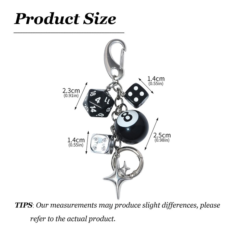 Y2K Retro Magic 8 Ball Keychain Purse Bag Charms Cool