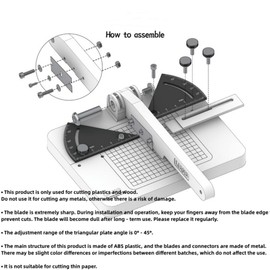 ANSAI Miter Cutter, Angle Cutting Station with 3 Replacement Blades, Assembly Required