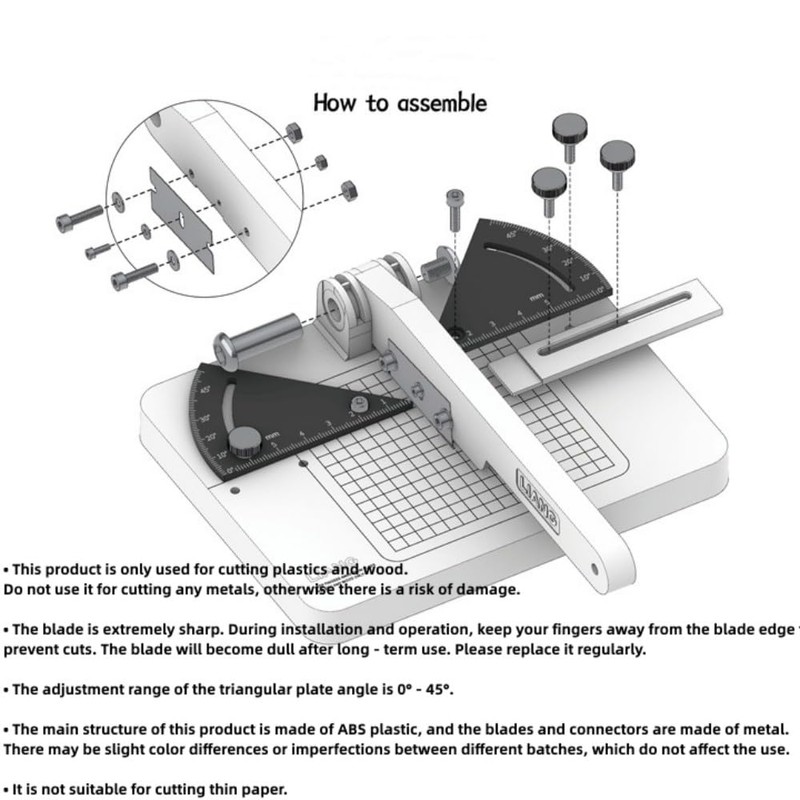 ANSAI Miter Cutter, Angle Cutting Station with 3 Replacement Blades,