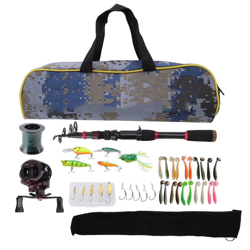 Fishing Rod and Reel Combos Carbon Fiber Telescopic Fishing Pole