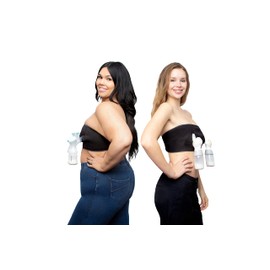 Yummy Mummy PumpMate One Size Hands Free Pumping Bra | Strapless, Wireless | Adjustable for Multitasking and Compression | One Size Fits All | Black