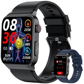 Smartwatch Reloj Inteligente, 1.83" Pulsera Inteligente, Pantalla Táctil Completa Impermeable IP68, con Ritmo Cardíaco Sueño Presión Arterial Monitor, Glucosa En Sangre ECG+PPG HRV